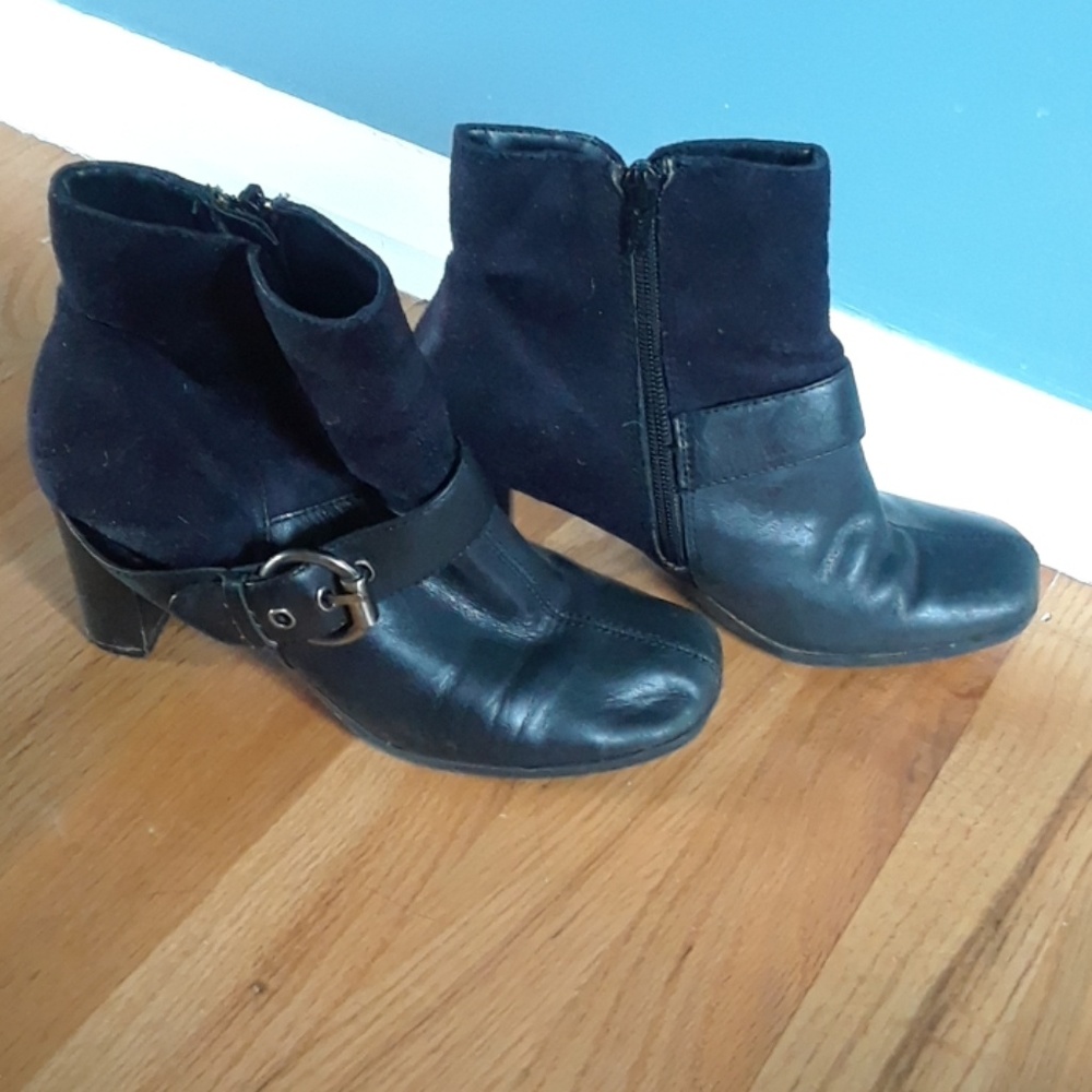 Black booties, ankle boots, heels